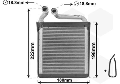 VAN WEZEL 58006256 Радіатор пічки VW Golf/Passat 03-14