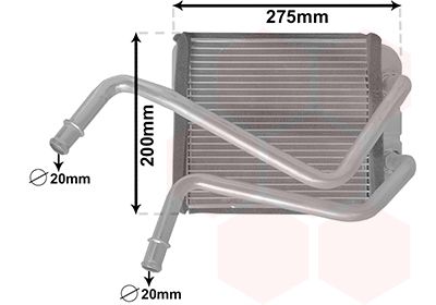 VAN WEZEL 58006378 Радіатор пічки VW T5/T6 1.9-2.0TDI/2.0TSI 03-