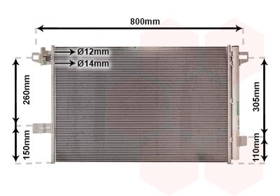 VAN WEZEL 58015704 Радіатор кондиціонера (з осушувачем) VW T6 2.0TDI 15-