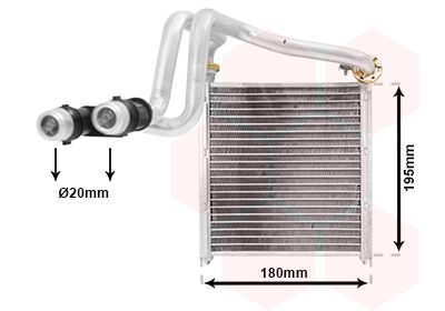 VAN WEZEL 58016700 Радіатор пічки VW Golf/Jetta 09-/Skoda Yeti 09-17