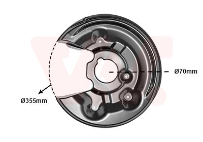 VAN WEZEL 5839373 Захист диска гальмівного (заднього) (L) Audi Q3/VW Passat/Tiguan/Sharan 05-