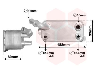 VAN WEZEL 59003170 Радіатор масляний Ford Fiesta VI/Kuga II/Mondeo IV 1.6-2.5 09-