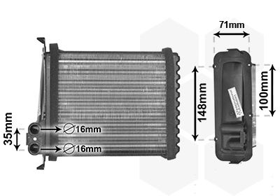 VAN WEZEL 59006085 Радіатор пічки Volvo C70/S70/V70 95-05