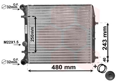 VAN WEZEL 76002005 Радіатор охолодження Skoda Fabia 1.0-1.9 00-14/VW Polo 1.4 01-18