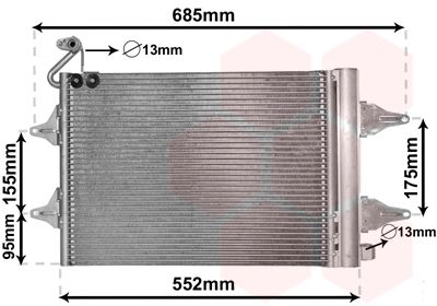 VAN WEZEL 76005007 Радіатор кондиціонера Skoda Fabia 99-14/Roomster 06-15