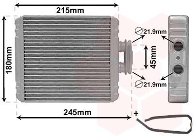 VAN WEZEL 76016700 Радіатор пічки Audi A1/Seat Toledo/Skoda Fobia/VW Polo 1.0-2.0 12-