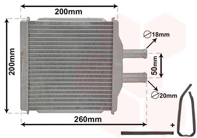 VAN WEZEL 81006088 Радіатор пічки Chevrolet Lacetti/Daewoo Nubira 05-