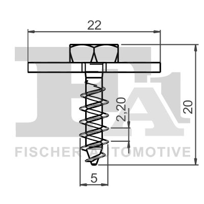 FA1 107000510 Гвинт саморізний (к-кт 10шт) (кріплення деталей кузова) BMW (5x20) (чорний)