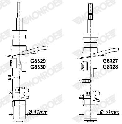 G8330 Monroe Амортизатор газомасляний