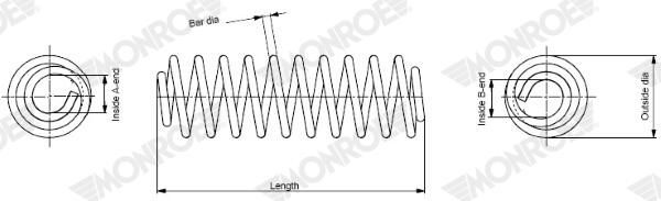 SP3333 Monroe Пружина передня
