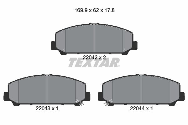 TEXTAR 2204201 Комплект гальмівних накладок, дискове гальмо