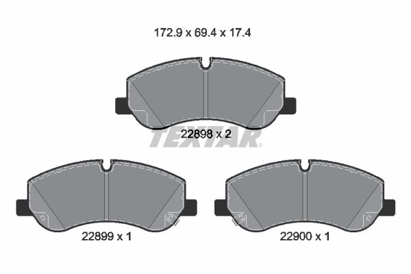 TEXTAR 2289801 Комплект гальмівних накладок, дискове гальмо