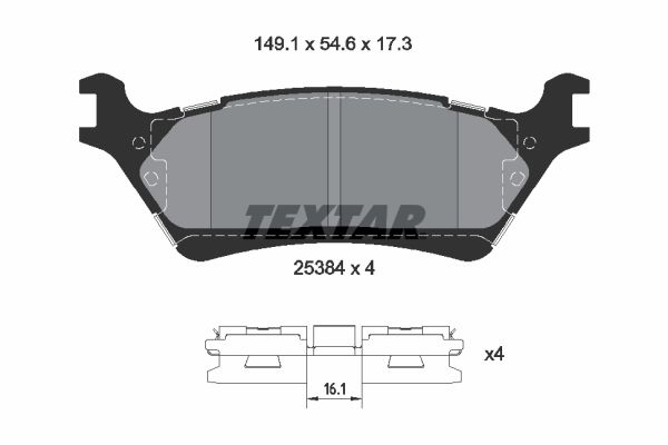 TEXTAR 2538401 Комплект гальмівних накладок, дискове гальмо