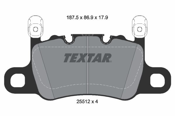 TEXTAR 2551205 Комплект гальмівних накладок, дискове гальмо