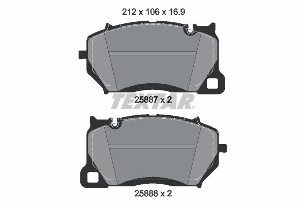 TEXTAR 2588701 Комплект гальмівних накладок, дискове гальмо