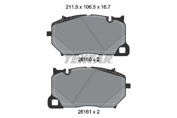 TEXTAR 2616001 Колодки гальмівні (передні) Audi RS6 19-/Porsche Cayenne 23- (AKEBONO) Q+