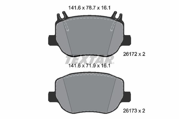 TEXTAR 2617201 Комплект гальмівних накладок, дискове гальмо