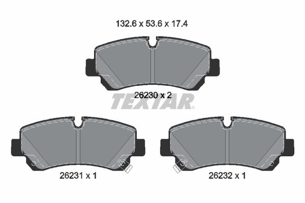 TEXTAR 2623001 Комплект гальмівних накладок, дискове гальмо