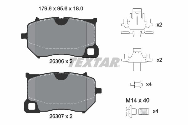 TEXTAR 2630601 Комплект гальмівних накладок, дискове гальмо