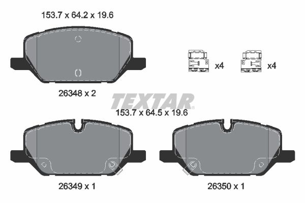 TEXTAR 2634802 Комплект гальмівних накладок, дискове гальмо
