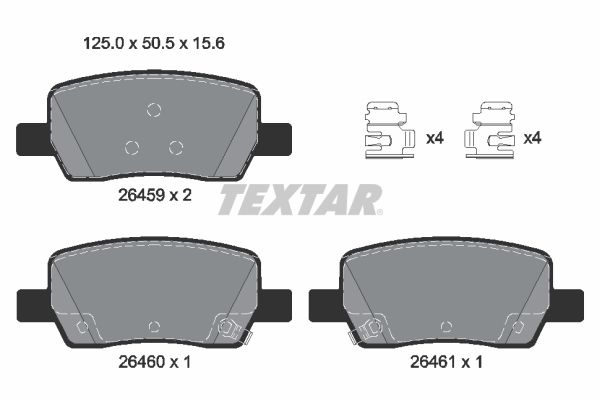 TEXTAR 2645901 Колодки гальмівні (задні) Hyundai Santa Fe/Kia Carnival/Sorento 20-
