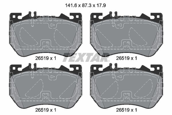 TEXTAR 2651901 Колодки гальмівні (передні) MB C-class (W206)/E-class (W214) 21-