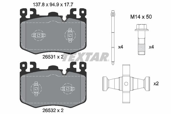 TEXTAR 2653101 Комплект гальмівних накладок, дискове гальмо