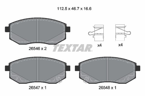 TEXTAR 2654601 Комплект гальмівних накладок, дискове гальмо