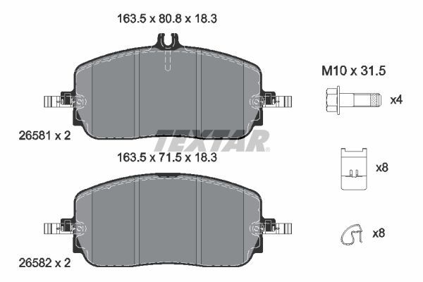 TEXTAR 2658101 Колодки гальмівні (передні) MB C-class (W206) 21-/GLC-class (X254) 22- Q+
