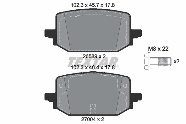 TEXTAR 2658904 Колодки гальмівні (задні) Renault Kangoo 21- (ZF) Q+