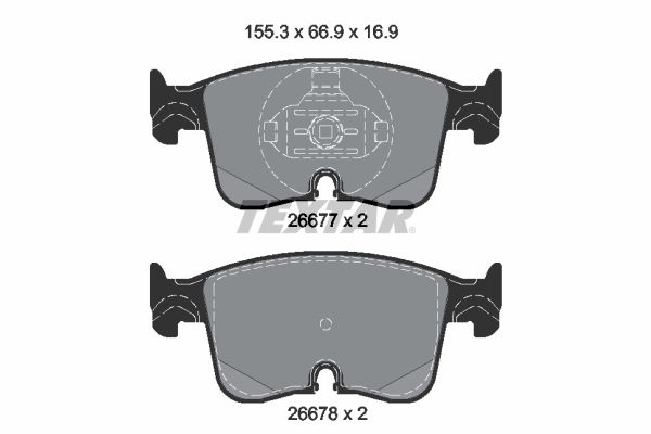TEXTAR 2667701 Колодки гальмівні (передні) Audi A3 2.0 TDI 20-/VW Caddy 1.5 TSi EVO/2.0 TDi 20- (ATE
