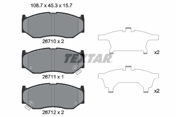 TEXTAR 2671001 Комплект гальмівних накладок, дискове гальмо