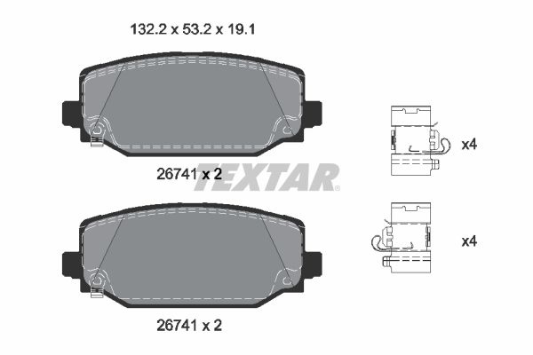 TEXTAR 2674101 Комплект гальмівних накладок, дискове гальмо