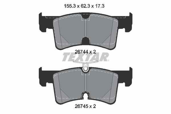 TEXTAR 2674401 Колодки гальмівні (задні) VW Multivan T7 21- (Teves) Q+