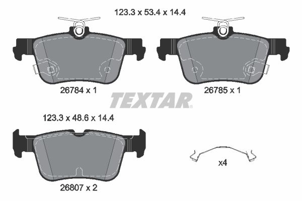 TEXTAR 2678401 Комплект гальмівних накладок, дискове гальмо
