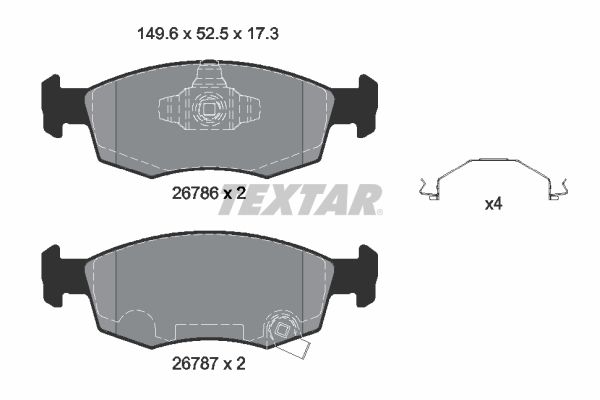 TEXTAR 2678601 Комплект гальмівних накладок, дискове гальмо