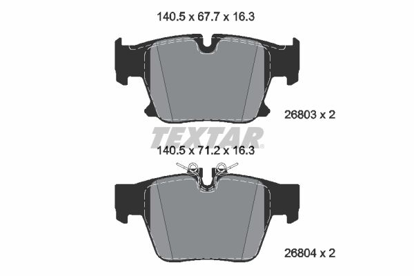 TEXTAR 2680301 Колодки гальмівні (задні) BMW 5 (G60/G61)/7 (G70) 22- (Ate) Q+