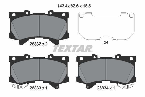 TEXTAR 2683201 Колодки гальмівні (передні) Lexus LX/Toyota Land Cruiser 300 3.3/3.4 21- (Advics)
