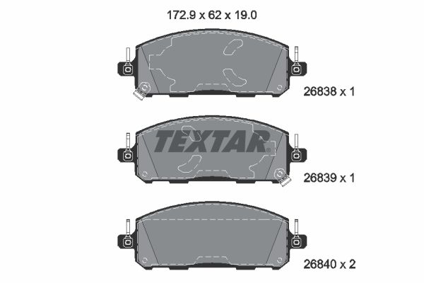 TEXTAR 2683801 Комплект гальмівних накладок, дискове гальмо