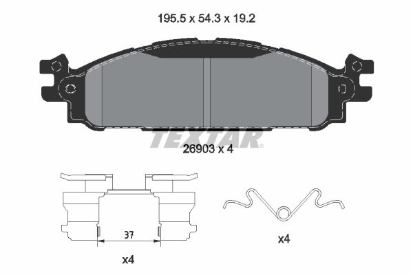 TEXTAR 2690301 Комплект гальмівних накладок, дискове гальмо