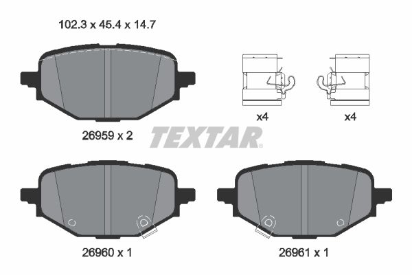 TEXTAR 2695901 Колодки гальмівні (задні) Mazda CX-50 23- (ZF) Q+ (з аксесуарами)