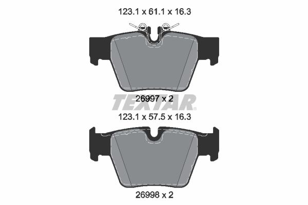 TEXTAR 2699701 Колодки гальмівні (задні) BMW 5 (G60) 23- (під датчик) Q+