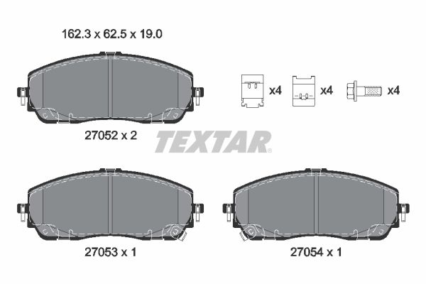 TEXTAR 2705201 Колодки гальмівні (передні) Toyota CH-R 23-