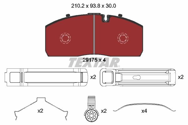 TEXTAR 2917504 Комплект гальмівних накладок, дискове гальмо