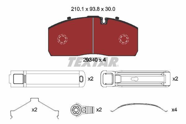 TEXTAR 2934001 Комплект гальмівних накладок, дискове гальмо