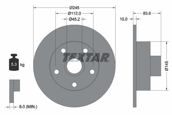 TEXTAR 92072100 Гальмівний диск