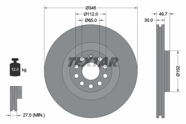 TEXTAR 92120605 Гальмівний диск