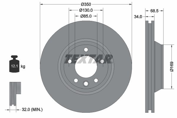TEXTAR 92121700 Гальмівний диск