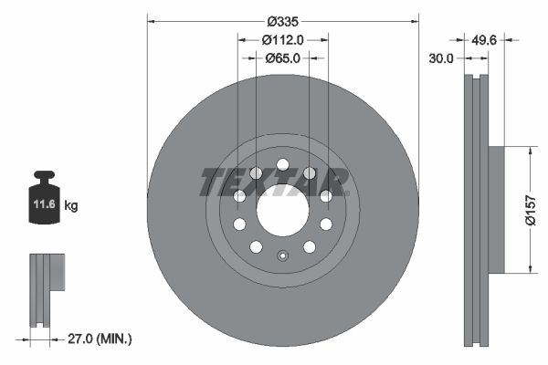 TEXTAR 92319205 Гальмівний диск