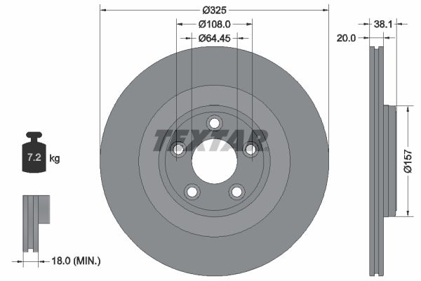 TEXTAR 92319905 Гальмівний диск
